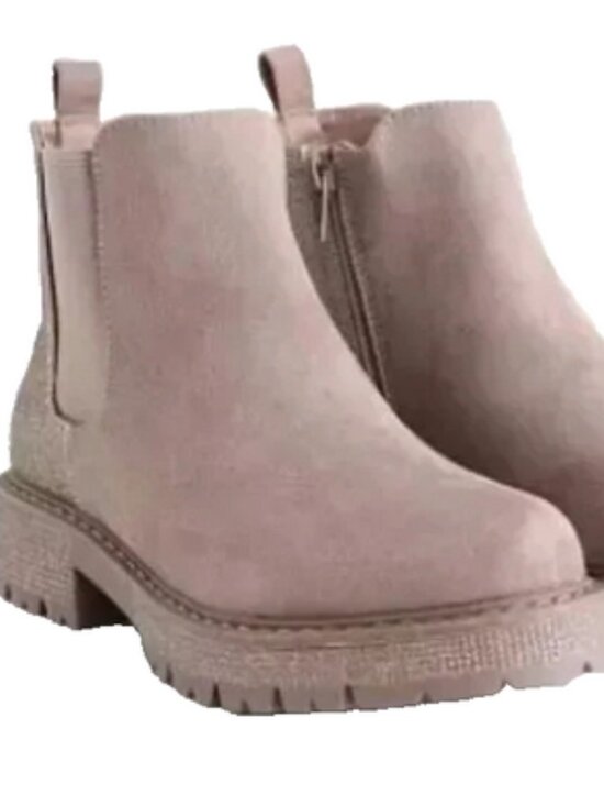 Steve Madden Boots Size 5 Tan Suede Gold Ankle Boot 'Howler' NIB - Picture 1 of 14